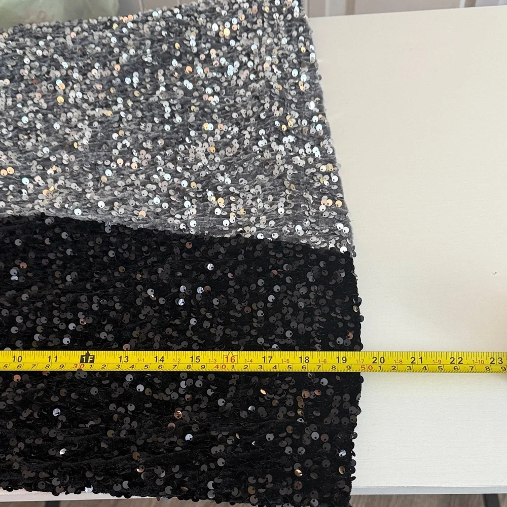 Nasty Gal Sequin Us Over Two Toned Black and Silver Mini Skirt